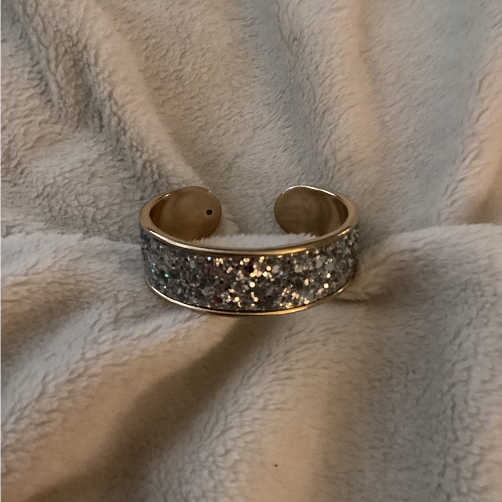 Elegant Silver Glitter Cuff Bracelet NWOT
